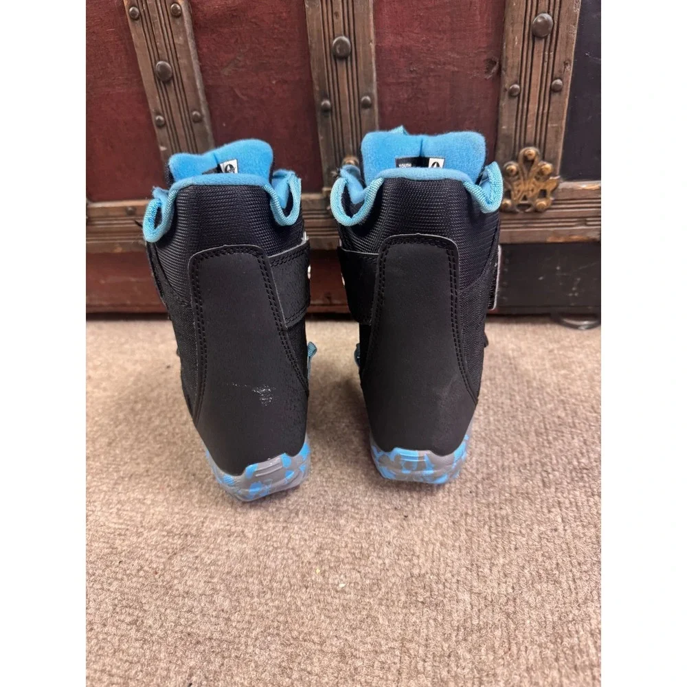 Burton Mini-Grom Snowboard Boots Youth 10C Black Blue 10645102